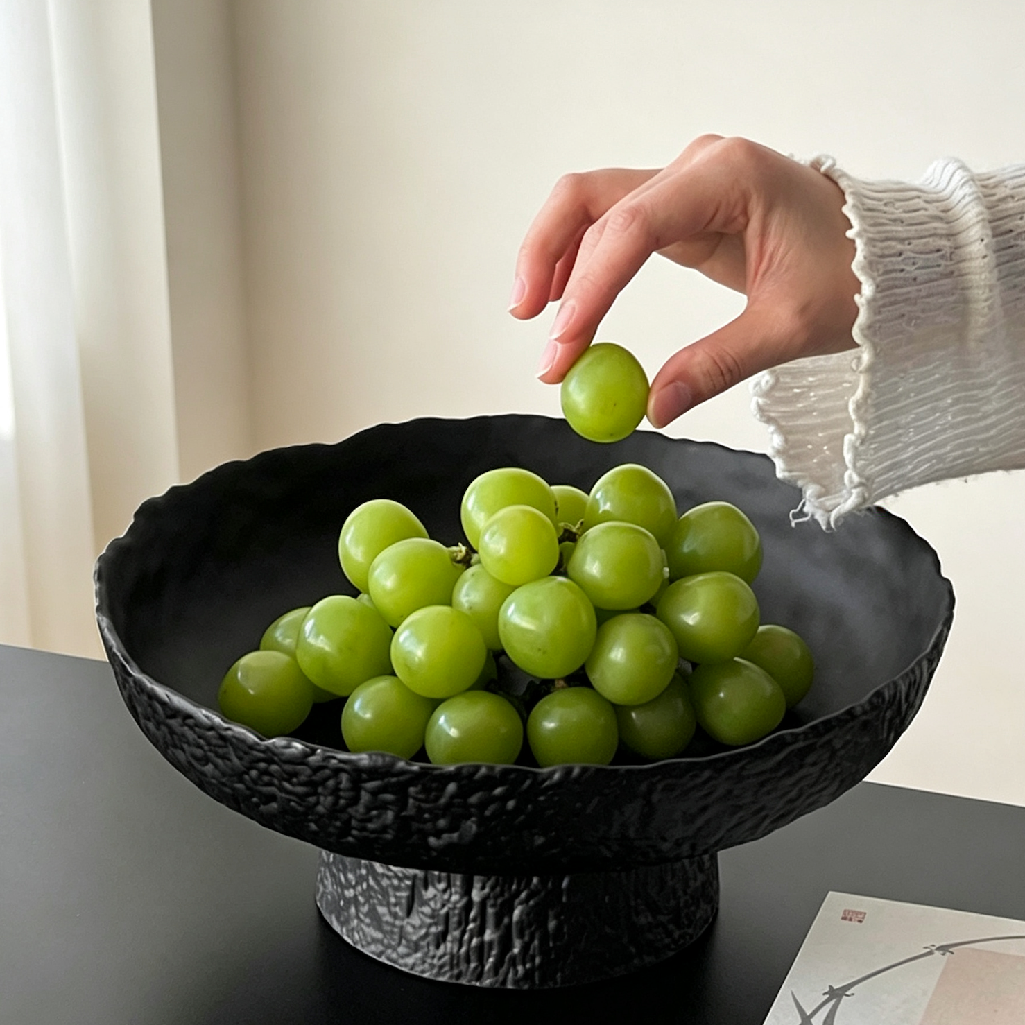 Crystal Glass Tall Footed Fruit Bowl