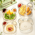 Glass Divided Plate Minimalist Flat Dish